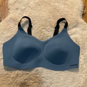 Comfelie Bra Size Large T-Shirt Breathable Seamless Moisture Wicking Womens Blue